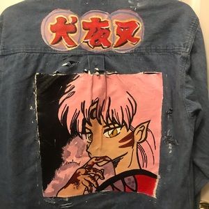 custom painted 'INUYASHA' anime denim jacket